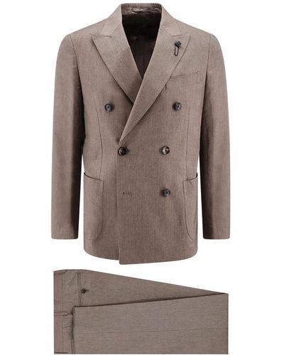 Lardini Double Breasted Suits - Grey