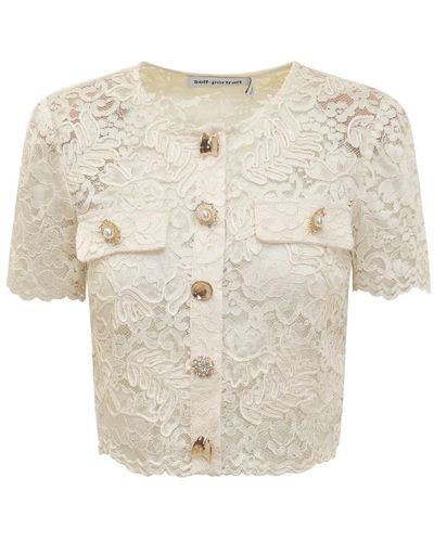 Self-Portrait Cord lace top - Neutro