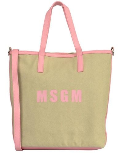 MSGM Rosa canvas einkaufstasche - Grün