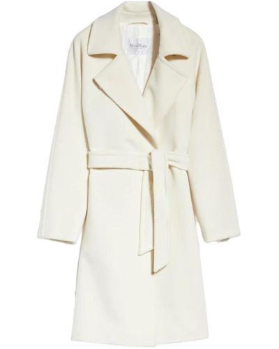 Max Mara Studio Coats > belted coats - Blanc