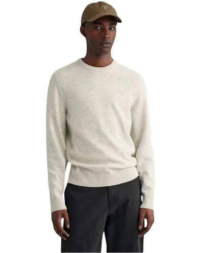 GANT Regular fit crew neck sweater - Natur