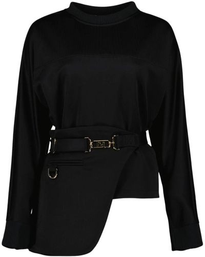 Fendi Baumwoll-sweatshirt mit abnehmbarer tasche - Schwarz