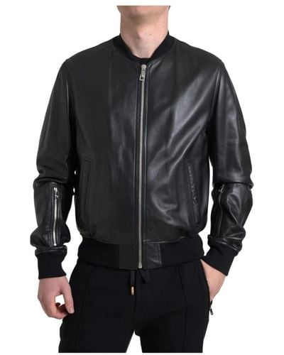 Dolce & Gabbana Jackets > leather jackets - Noir