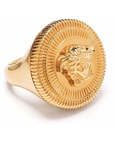 Versace Medusa biggie ring aus goldfarbenem metall - Mettallic