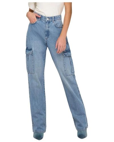 ONLY Cargo denim jeans für frauen - Blau
