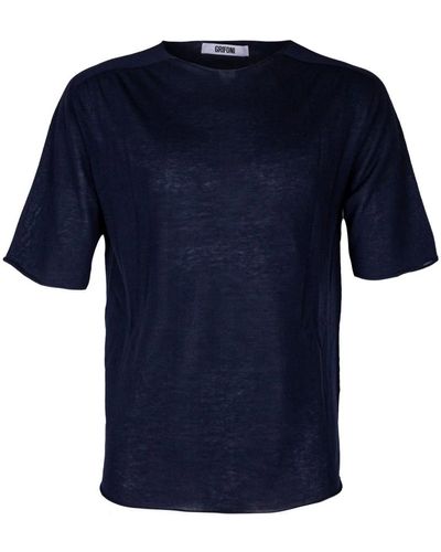 Mauro Grifoni T-shirt cotone seta manica raglan - Blu