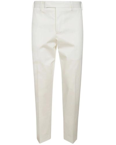 PT Torino Baumwollhose mit gürtelschlaufen,baumwollhose mit verstecktem reißverschluss - Weiß