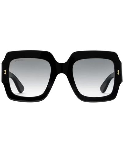 Gucci Retro Quadratische Sonnenbrille Gg1111S-001 - Schwarz