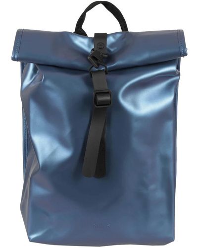 Rains Minimalistischer rolltop rucksack - Blau