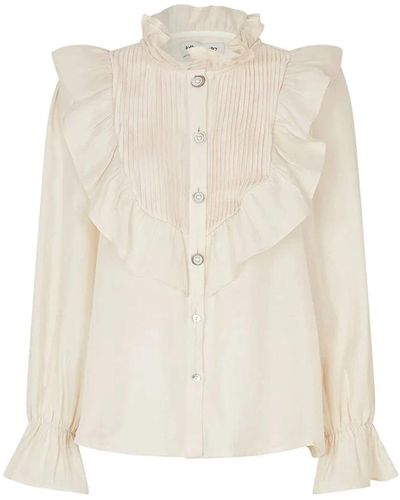 Lolly's Laundry Schöse bluse mit puffärmeln und rüschen - Weiß