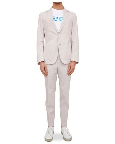BOSS Single Breasted Suits - White