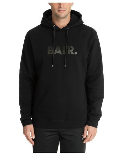 BALR Gemusterte hoodie mit logo und tasche - Schwarz