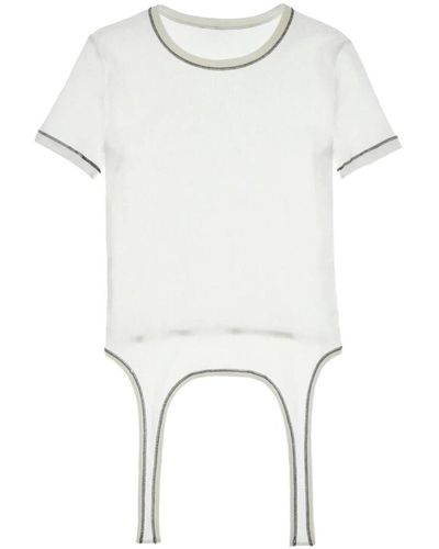 Helmut Lang Cutaway t-shirt mit twist-detail - Weiß