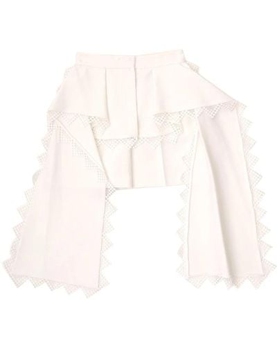 Alexander McQueen Elegante spitzen peplum shorts - Weiß