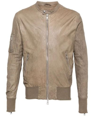 Giorgio Brato Leather Jackets - Grey