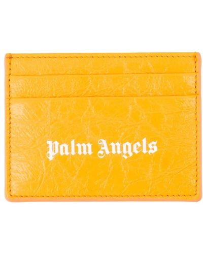 Palm Angels Porta carte con logo - Giallo