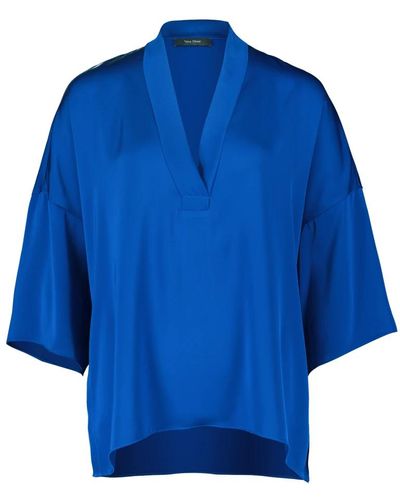 Vera Mont Elegantes blusenshirt mit seitenschlitzen - Blau