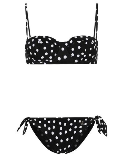 Dolce & Gabbana Black Polka Dot Swimsuit Bikini Bottom Swimwear main image 1