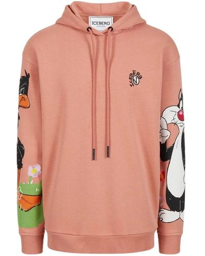 Iceberg Sweatshirt mit cartoon-grafiken - Pink