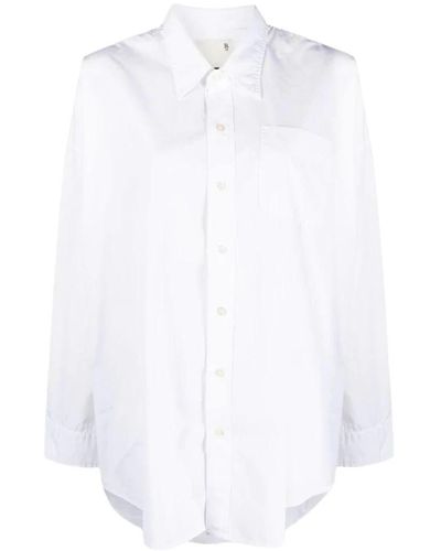 R13 Camisa oxford blanca drop neck - Blanco