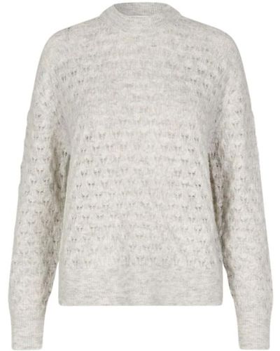 Samsøe & Samsøe Weißer pointelle sweater rws zertifiziert - Grau