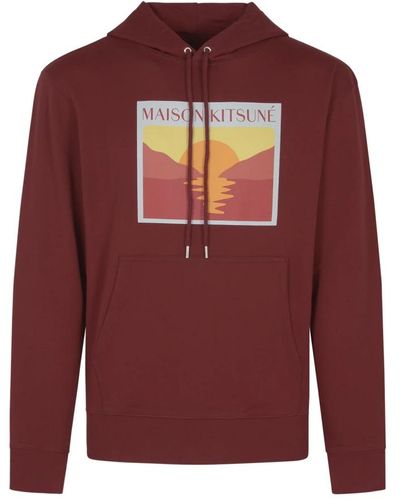 Maison Kitsuné Sunset postcard hoodie - Rot