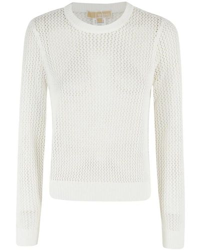 Michael Kors Stylischer mesh crew sweater - Weiß