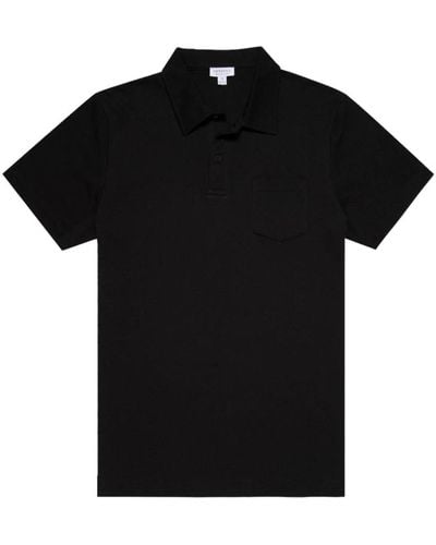 Sunspel Polo Shirts - Black