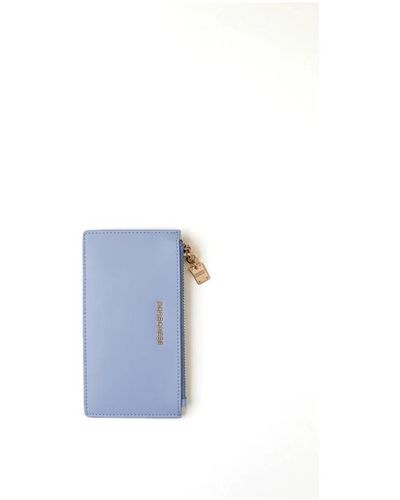 Borbonese Wallets & cardholders,flache tasche für dokumente und gegenstände,eleganter kartenhalter mit kaviar-print - Blau