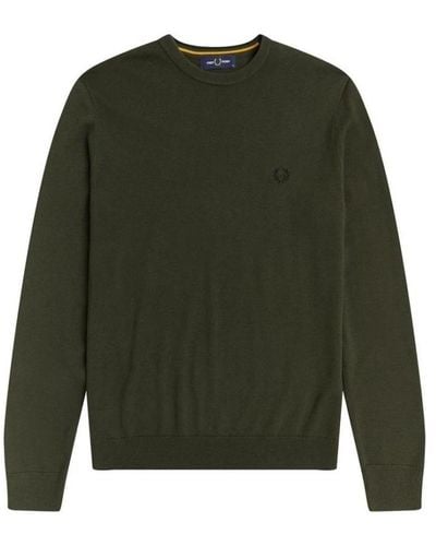 Fred Perry Crew Strickpullover - Grün