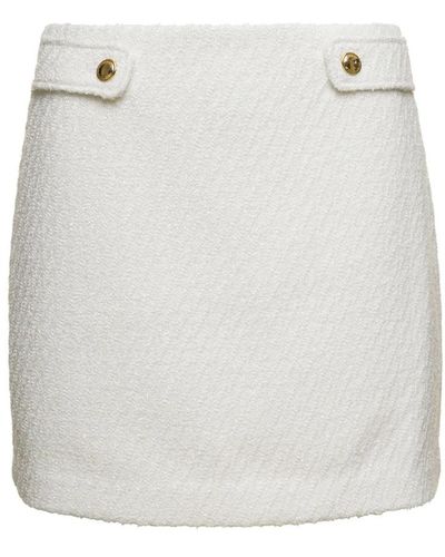 Michael Kors Falda mini tweed blanca - Blanco