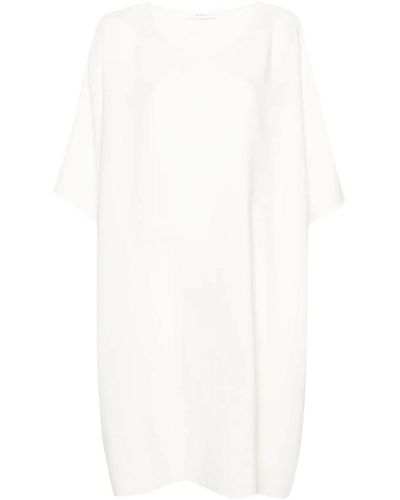 The Row Ivory texturiertes kleid mit taschen - Weiß