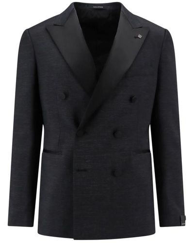 Tagliatore Single breasted suits,doppelreihiger smoking mit satinrevers - Schwarz