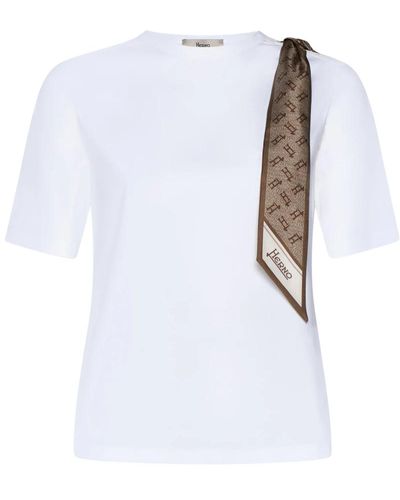 Herno Weiße jersey logo t-shirt