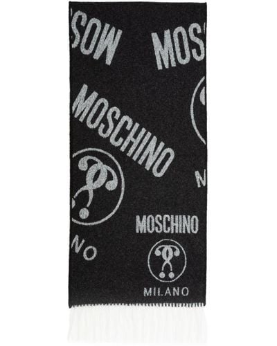 Moschino Logo fransiger wollschal - Schwarz