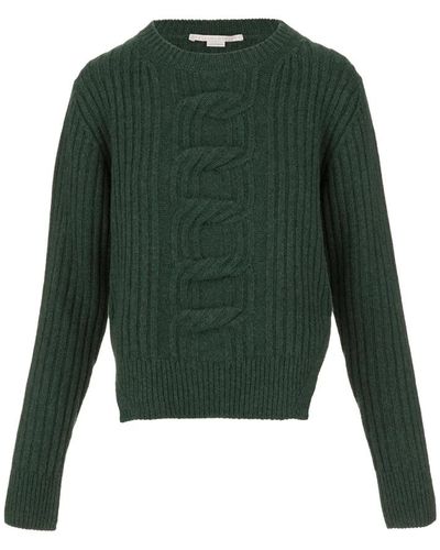 Stella McCartney Stilvoller rundhals strickpullover - Grün