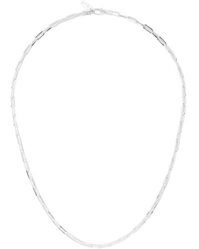 Hatton Labs Catena in argento sterling con maglia a cavo e ciondolo logo - Bianco