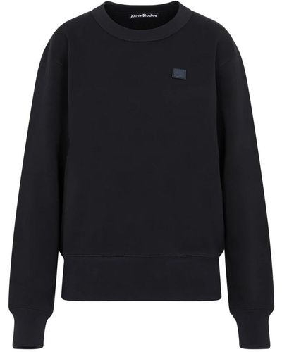 Acne Studios Baumwoll-sweatshirt 900 black,hellgraue melange baumwoll-sweatshirt - Blau