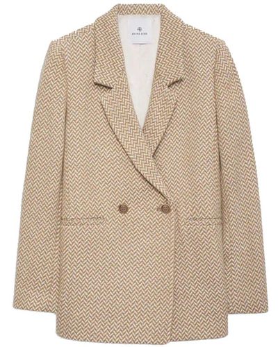 Anine Bing Fishbone blazer tan giacca elegante - Neutro