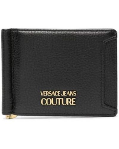 Versace Schwarzes lederportemonnaie mit logo-print