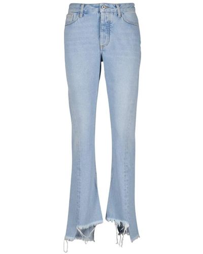 Off-White c/o Virgil Abloh Bleach twist flared jeans - Blu