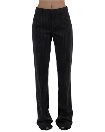 Alessandra Rich Straight Trousers - Black