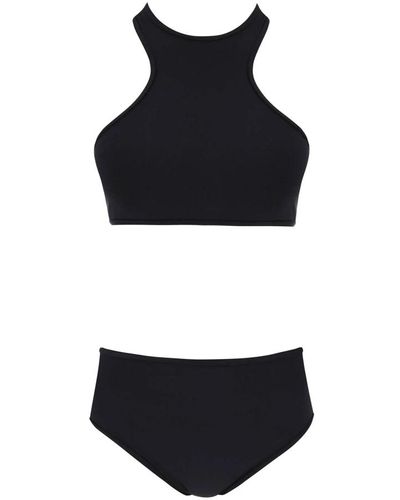The Attico Bikini set with mesh inserts - Nero