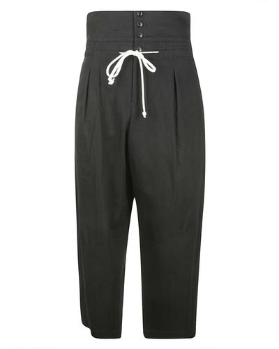 Yohji Yamamoto Trousers > cropped trousers - Noir