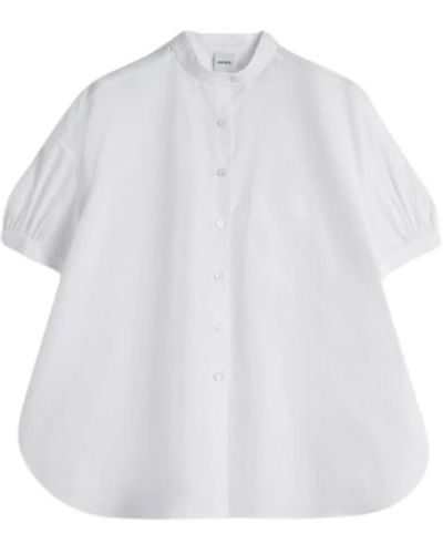 Aspesi Kurzarmhemd mit mao-kragen - Weiß