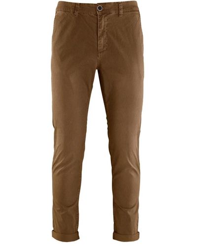 Bomboogie Pantaloni chino in gabardina rigata - Marrone