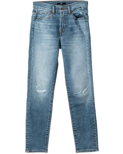 7 For All Mankind Roxanne slim straight luxus jeans 7 for all kind - Blau