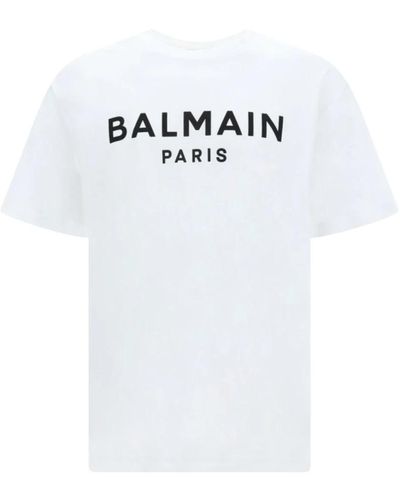 Balmain Lässiges baumwoll-t-shirt in verschiedenen farben - Weiß