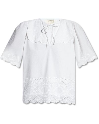 Notes Du Nord Doris embroidered top - Bianco