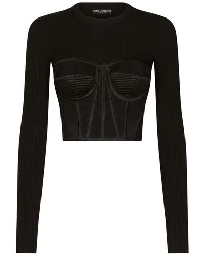 Dolce & Gabbana Maglione nero a maniche lunghe - stile elegante